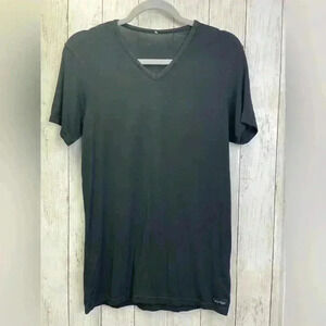 Calvin Klein Black V-Neck Shirt Size Medium lightweight/casual